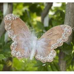 Sommerfugle i 3 ass farver nude, rosa og guld 